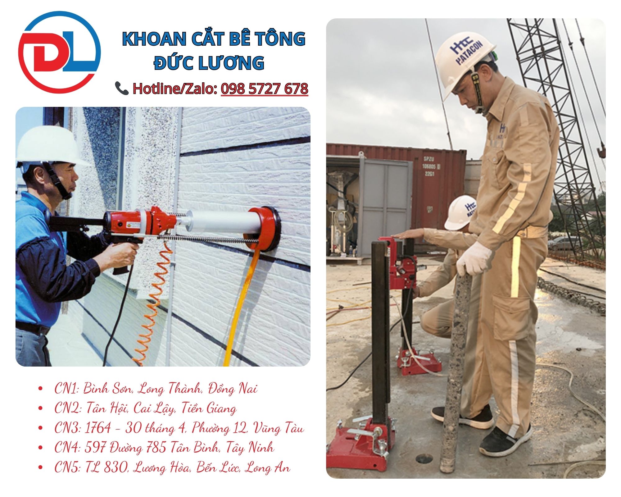 Nhu cầu khoan rút lõi bê tông ngày càng tăng, đòi hỏi báo giá minh bạch, kỹ thuật chuẩn xác và dịch vụ chuyên nghiệp.