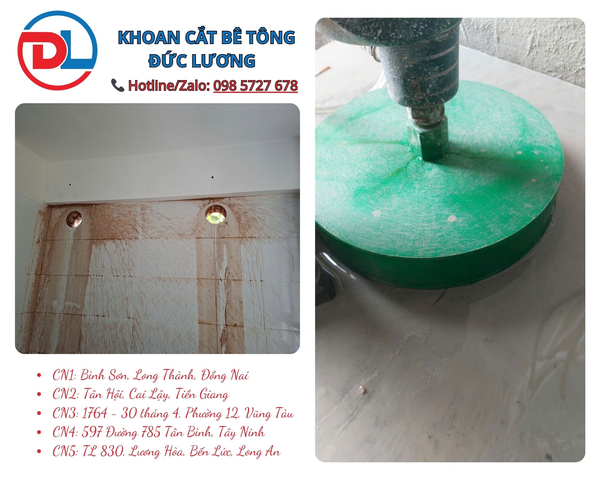 Với giải pháp khoan rút lõi bê tông quận 9 – phục vụ khu công nghệ cao & công trình hạ tầng, việc lựa chọn đơn vị thi công chuyên nghiệp sẽ giúp dự án của bạn đảm bảo kỹ thuật