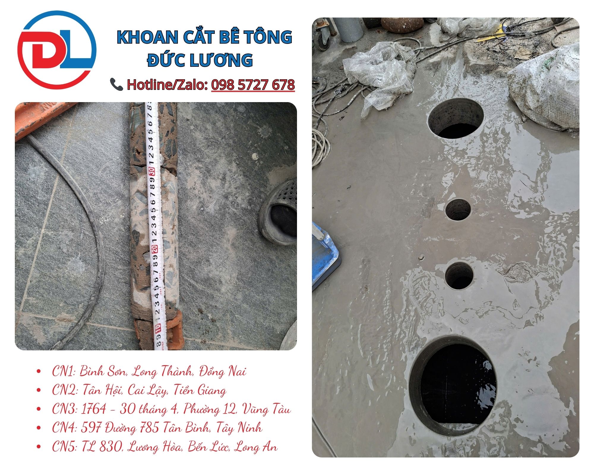 Dịch vụ khoan rút lõi bê tông Bình Tân là giải pháp thi công hiệu quả cho nhà phố, nhà xưởng, kho bãi, cửa hàng và công trình cải tạo