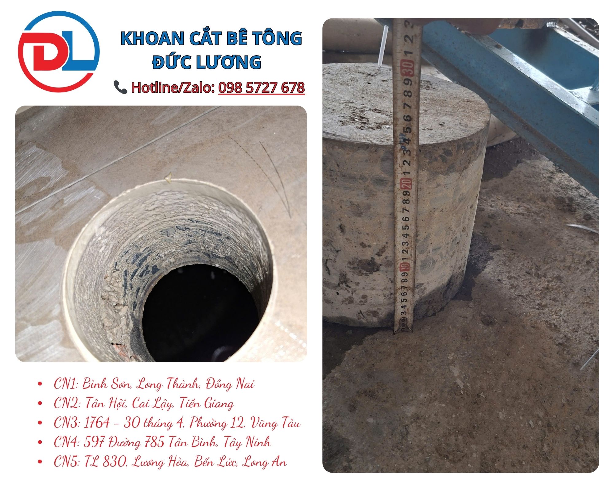 Khoan rút lõi bê tông Phú Nhuận là giải pháp thi công hiệu quả – gọn gàng – chính xác, đặc biệt phù hợp với nhà phố nhỏ, hẻm hẹp