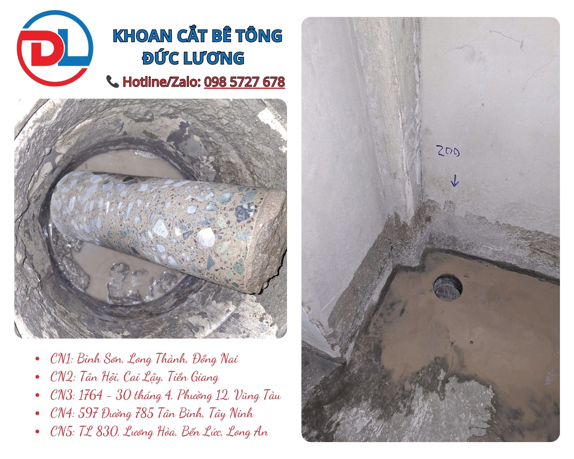 Với khoan rút lõi bê tông Củ Chi – nhận công trình lớn, khu công nghiệp, lựa chọn đơn vị thi công chuyên nghiệp sẽ giúp dự án của bạn đảm bảo kỹ thuật