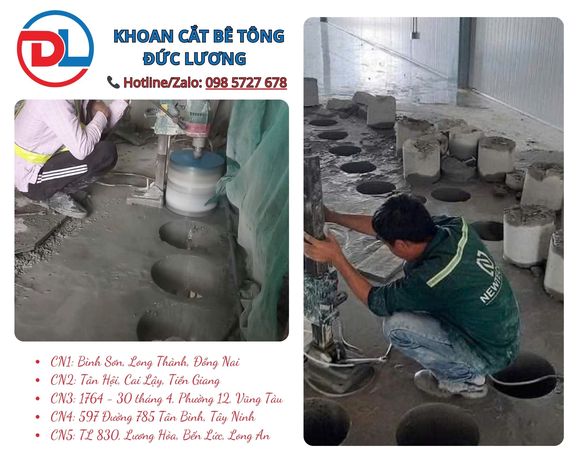 Đơn vị khoan rút lõi bê tông quận 8 là lựa chọn tối ưu cho các công trình dân dụng, nhà phố, cửa hàng và công trình cải tạo cần thi công nhanh – gọn