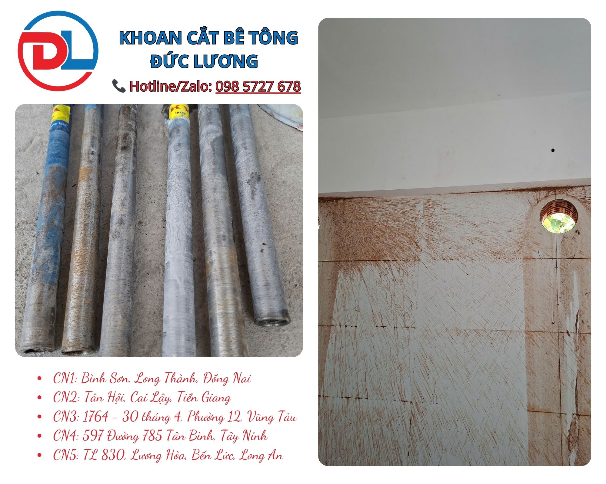 Khoan rút lõi bê tông quận 9 là giải pháp thi công chuyên nghiệp, đáp ứng yêu cầu nhanh – chính xác – an toàn